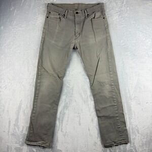 Levis Jeans Mens 32x32 Gray 513 Slim Straight American Western Distressed Denim